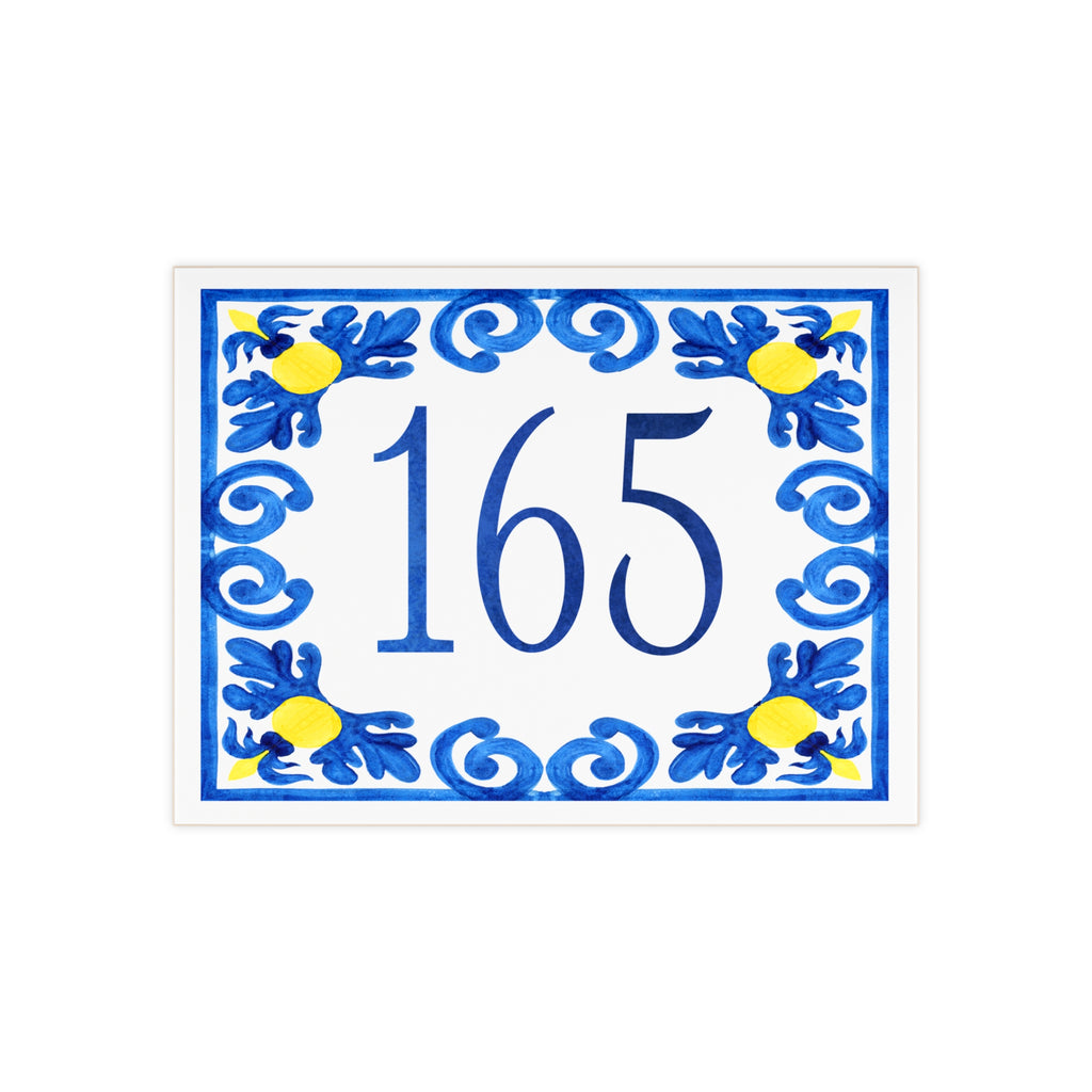 Personalized Ceramic House Number Plaque with Lemons – P10