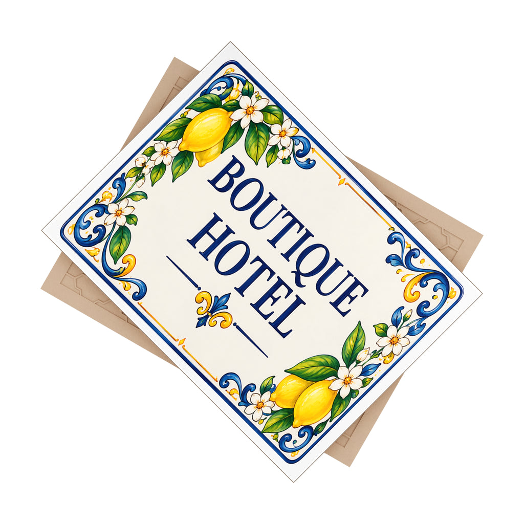 Boutique Hotel Sign – Decorative Ceramic Business Plaque SE7