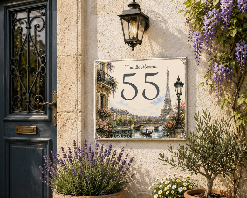 Personalized House Number Ceramic Plaque - S16