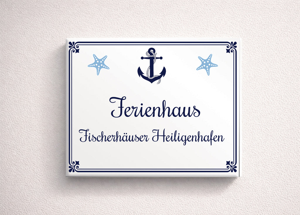 Personalized House Name Nautical Ceramic Plaque - S9