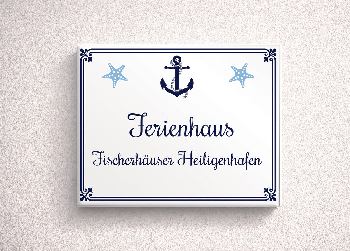 Personalized House Name Nautical Ceramic Plaque - S9