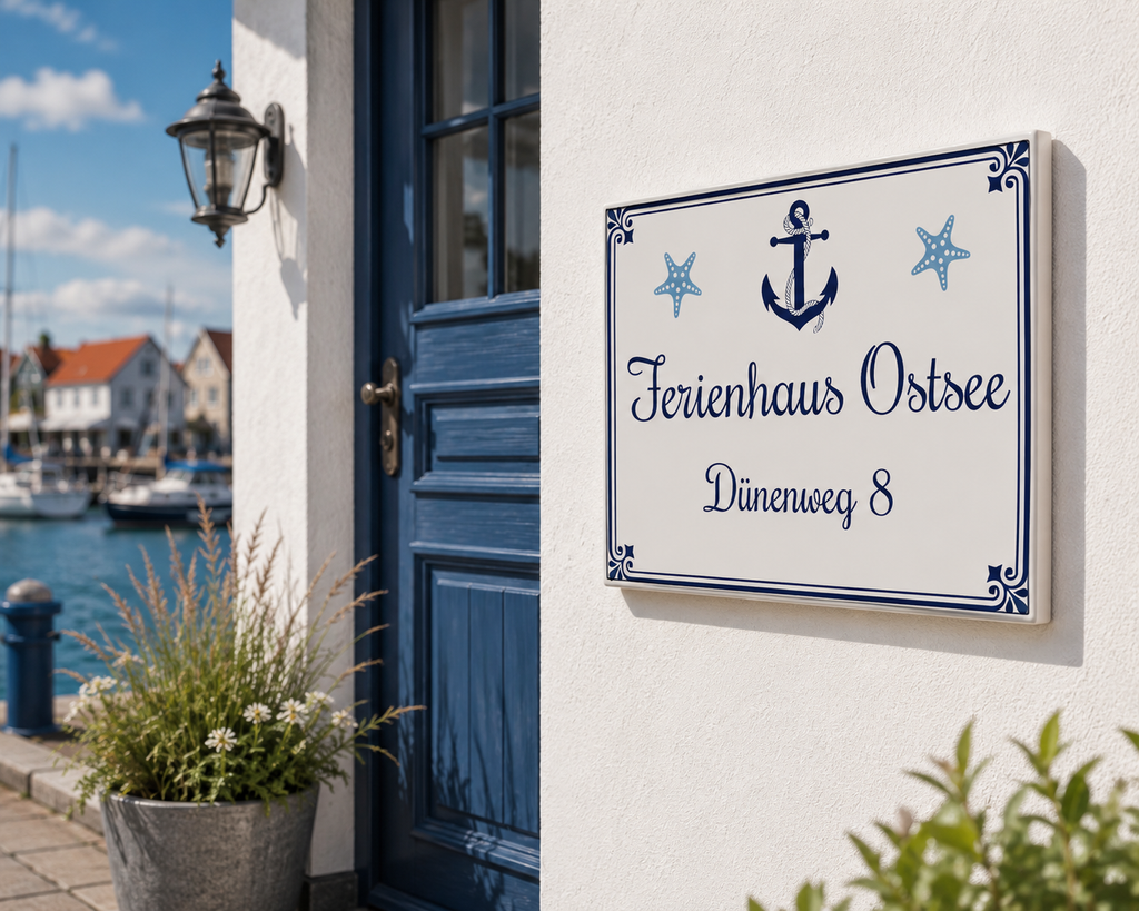 Personalized House Name Nautical Ceramic Plaque - S9