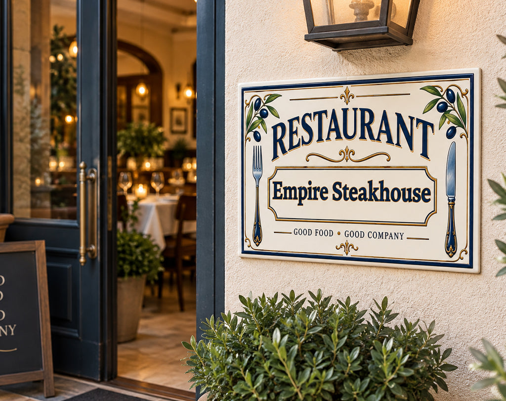 Custom Restaurant Sign | Personalized Ceramic Plaque