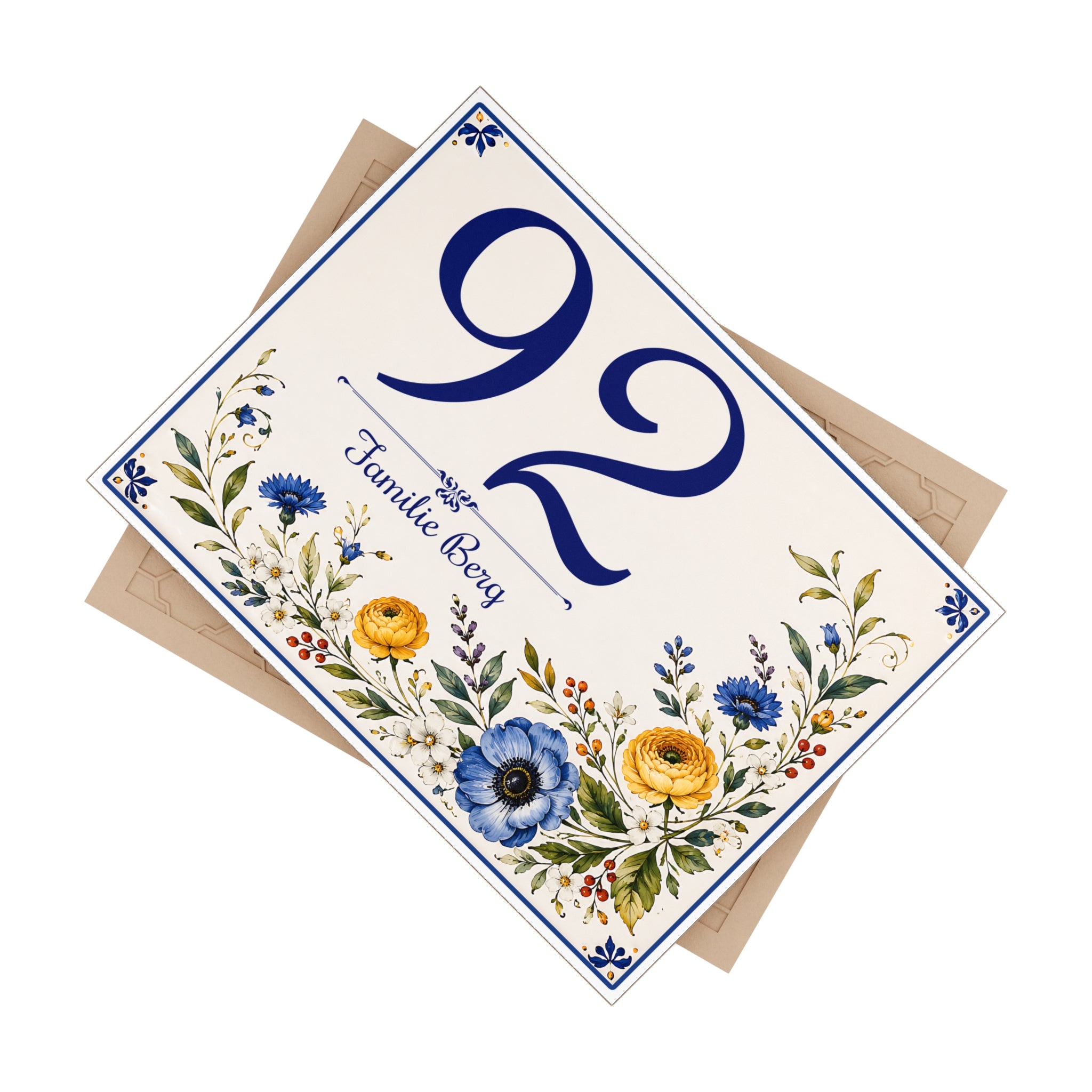 Custom House Number with Flowers - S27