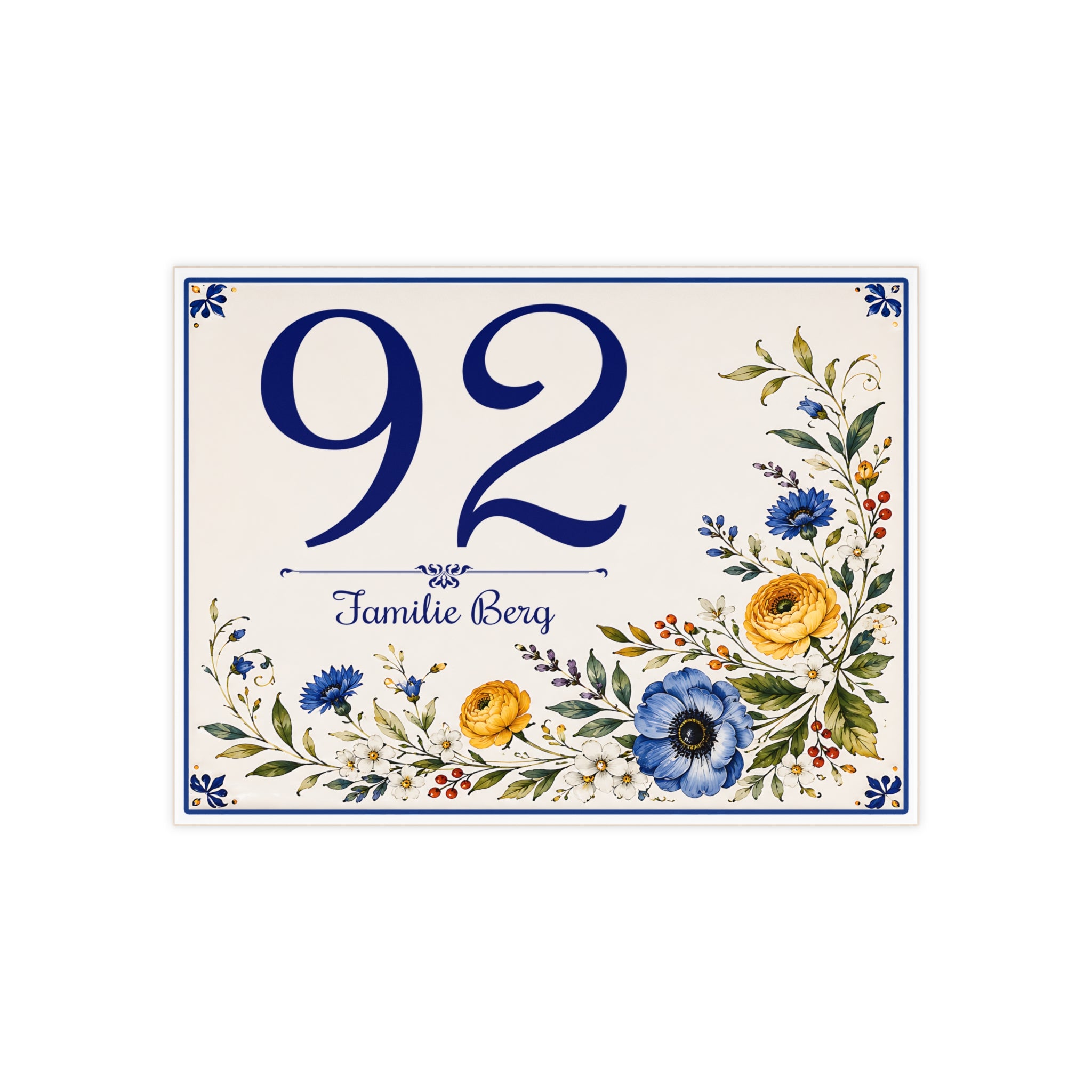 Custom House Number with Flowers - S27